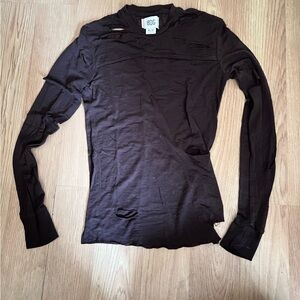 BDG Chocolate Brown Distressed Top